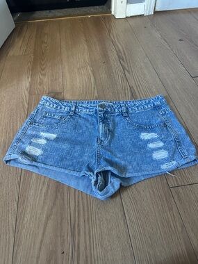Denim Distressed Women's Shorts - Blue